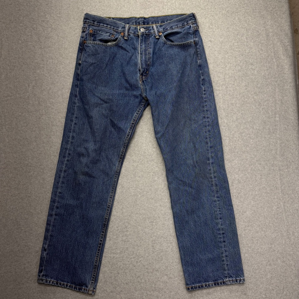 Levi Strauss 505 Regular Fit Straight Leg Jeans Mens W34 L30 Blue‎ Denim